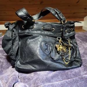 Juicy Couture Black Faux Leather Daydreamer style "Bee" bag.